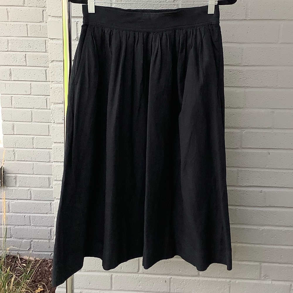 GAP black cotton blend midi skirt, size S
